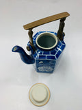 Oriental blue and white ceramic teapot