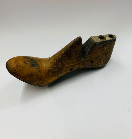 Vintage wooden and metal ladies shoe last