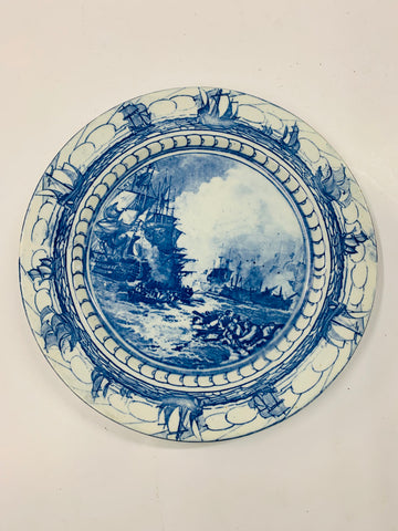 Royal Doulton Battle of the Nile blue and white plate