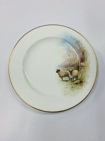 Wedgwood hand painted sheep plate J. H. Plant
