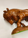 Large wooden carved Bull