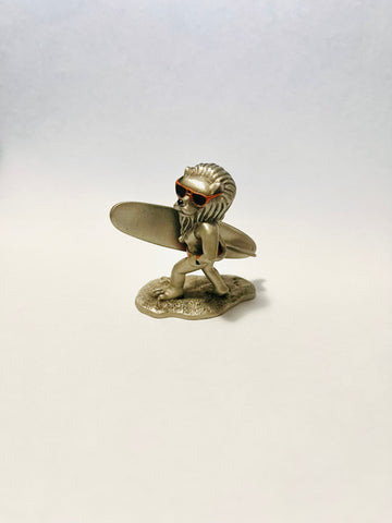 Salengor Pewter Lion with Surf Board