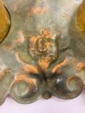 Heavy Art Nouveau cast metal standing barometer