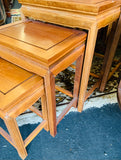 Set 4 hardwood oriental style nesting tables