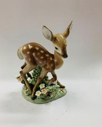 Lladro baby deer with a bird 5674