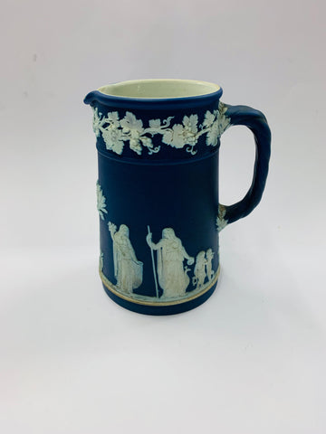 Dark blue wedgwood jug