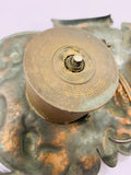 Heavy Art Nouveau cast metal standing barometer