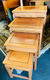 Set 4 hardwood oriental style nesting tables