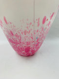 Retro Midcentury pink and white glass vase