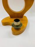 Retro NZ Sovereign Wood candle holder