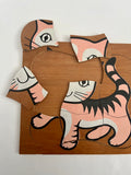 Vintage Wooden Cat Puzzle