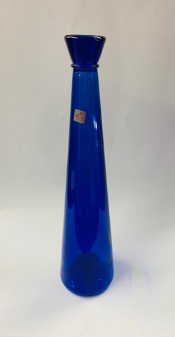 Zwiesel Glas Tall cobalt blue vase