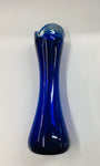 Heavy cobalt blue art glass vase