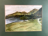 M.L.Bradley Original Watercolour Of a Winding River and Pine Trees