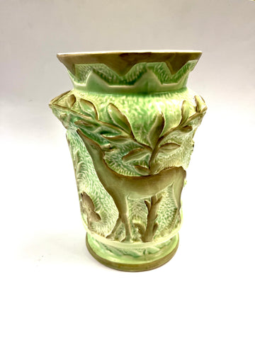 Burleigh Ware Green Fawn Vase