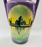 Purple Hand Painted Taj Mahal Urn Style Vase