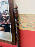 Oak Dressing Table with Mirror and Barley Twist legs