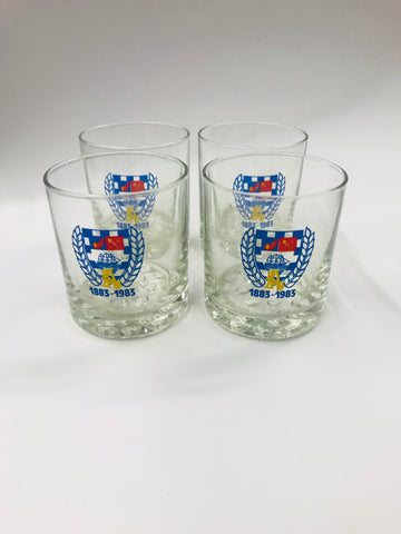 Set of Four Auckland Rugby Union 1883-1983 Whiskey Tumblers