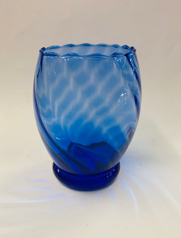 Cobalt blue hand blown glass vase