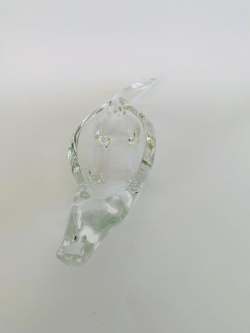 Glass Crococile Dish