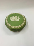 Green Wedgwood round jewellery box