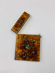 Victorian turtle shell and Paua shell card case