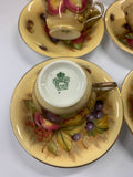 Set of 6 Aynsley Orchard Gold cups and saucers