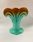 Art Deco wave style trickle glaze vase