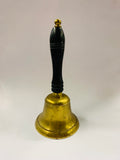 Old brass school bell with Ebony wood handle