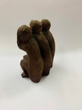 Wooden hear no evil, see no evil, speak no evil monkeys