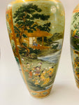 Pair or exquisite Satsuma Meiji period Hakudo vases