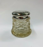 Sterling silver topped dressing table pot
