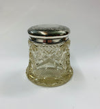 Sterling silver topped dressing table pot