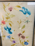 Antique silk embroidered bird scene picture
