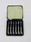 Sterling silver pistol grip dessert forks set of 6