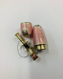 Sterling silver and pink enamel thread case
