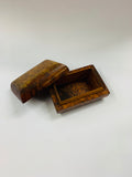 Antique treen wooden mottled jewellery box