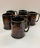 Set of 6 Sylvac animal mugs