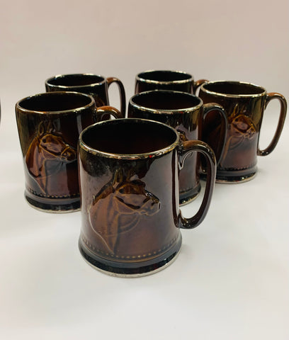 Set of 6 Sylvac animal mugs