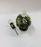 Vintage glass and enamel painted perfume bottle