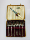 Silver plated grapefruit spoon and knife set