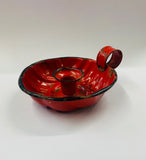 Vintage red enamel wee willy winky candle holder