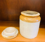 Antique 1/4 Gallon stone jar with screw on lid