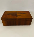 Antique wooden inlay jewellery box