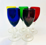 Set of 5 Small Multi Coloured Glasses