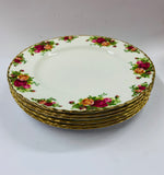 Set 6 Royal Albert Old Country Roses dinner plates