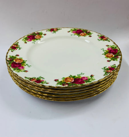 Set 6 Royal Albert Old Country Roses dinner plates