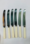 Set 6 bone handled dinner knives