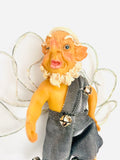 Whimsical Christmas Elf with Silver Outfit with Silver Sheer Wings