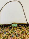 Petit Point Hand Bag with Jade beetle Clasp